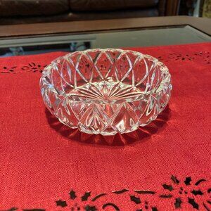 Vintage Thick Crystal Glass Mid Century Dish Ashtray